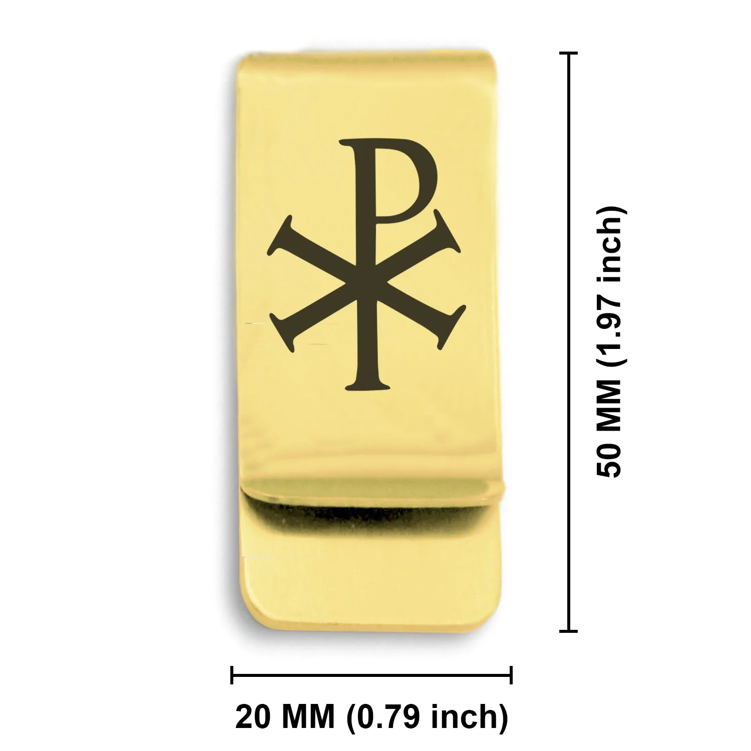 Stainless Steel Religious Chi Rho Classic Slim Money Clip