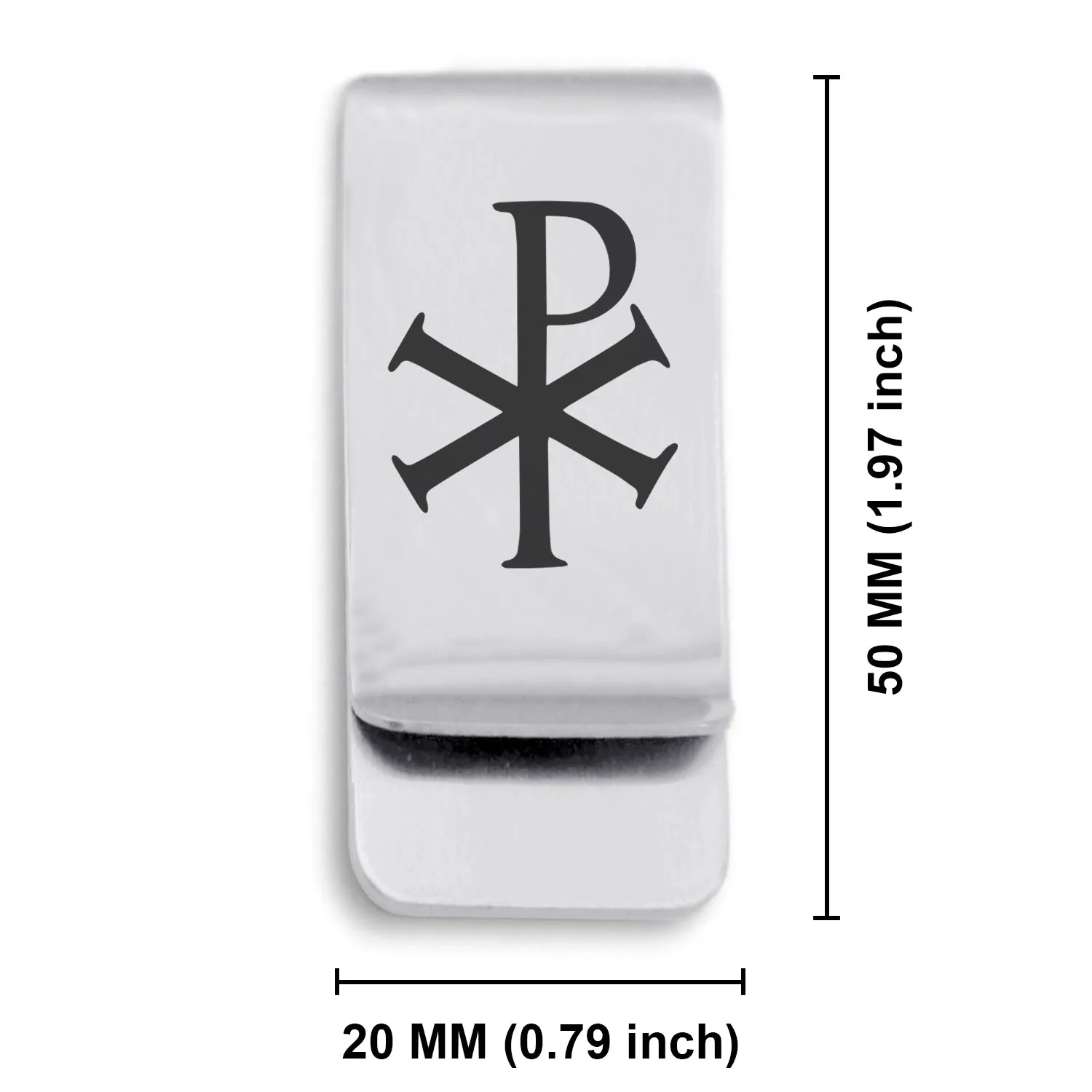 Stainless Steel Religious Chi Rho Classic Slim Money Clip