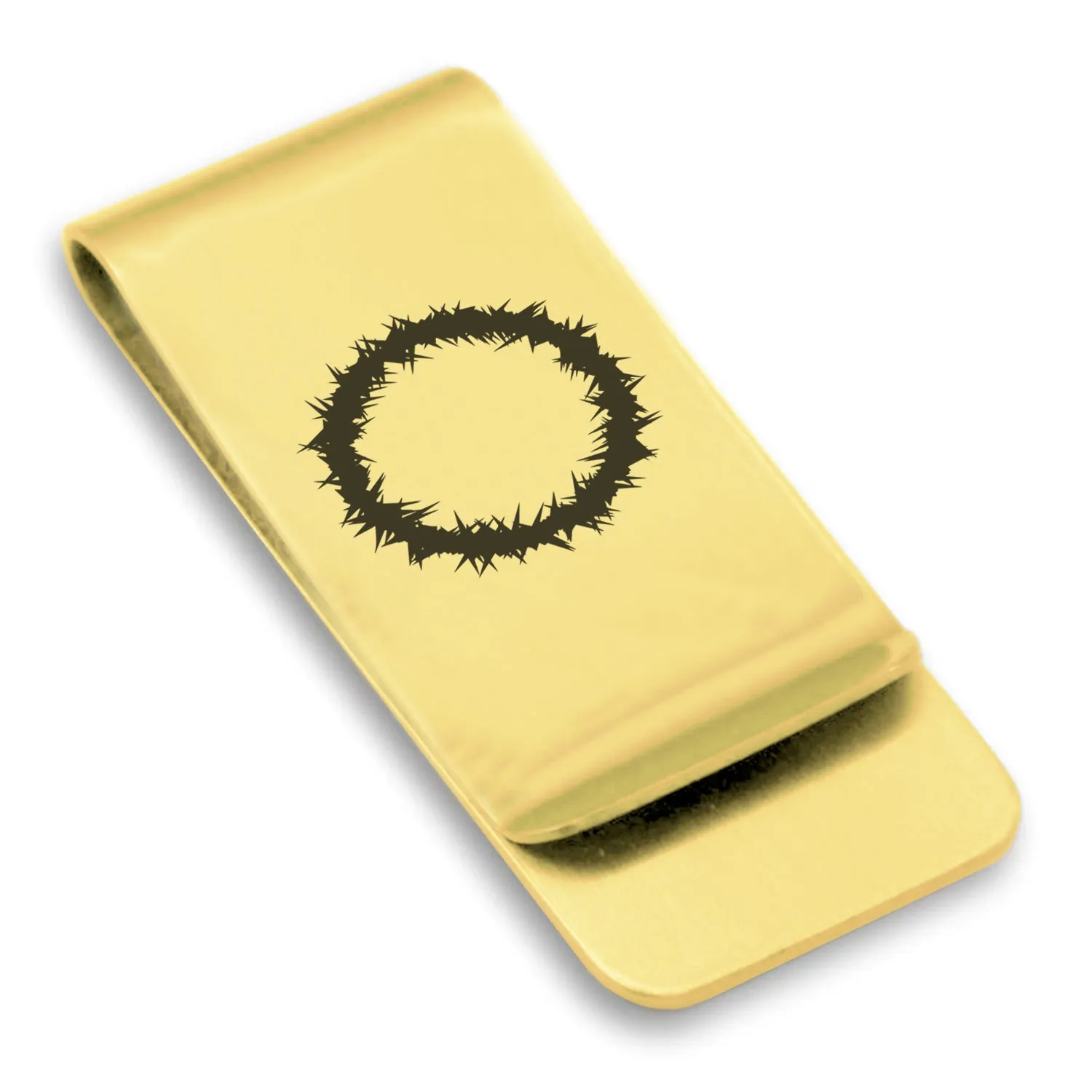 Stainless Steel Religious Crown of Thorns Classic Slim Money Clip