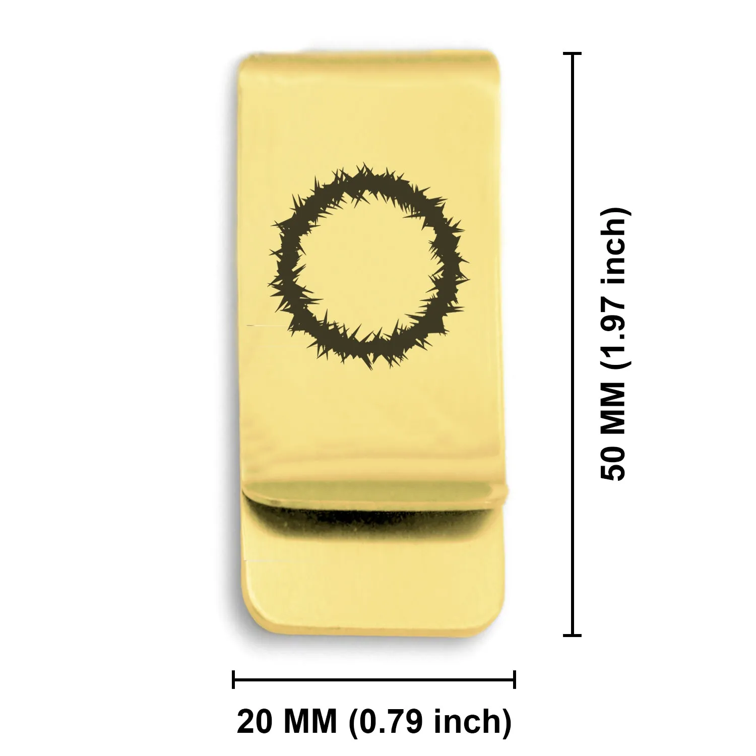 Stainless Steel Religious Crown of Thorns Classic Slim Money Clip