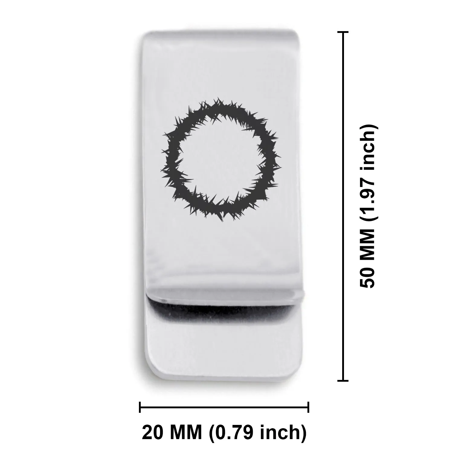 Stainless Steel Religious Crown of Thorns Classic Slim Money Clip
