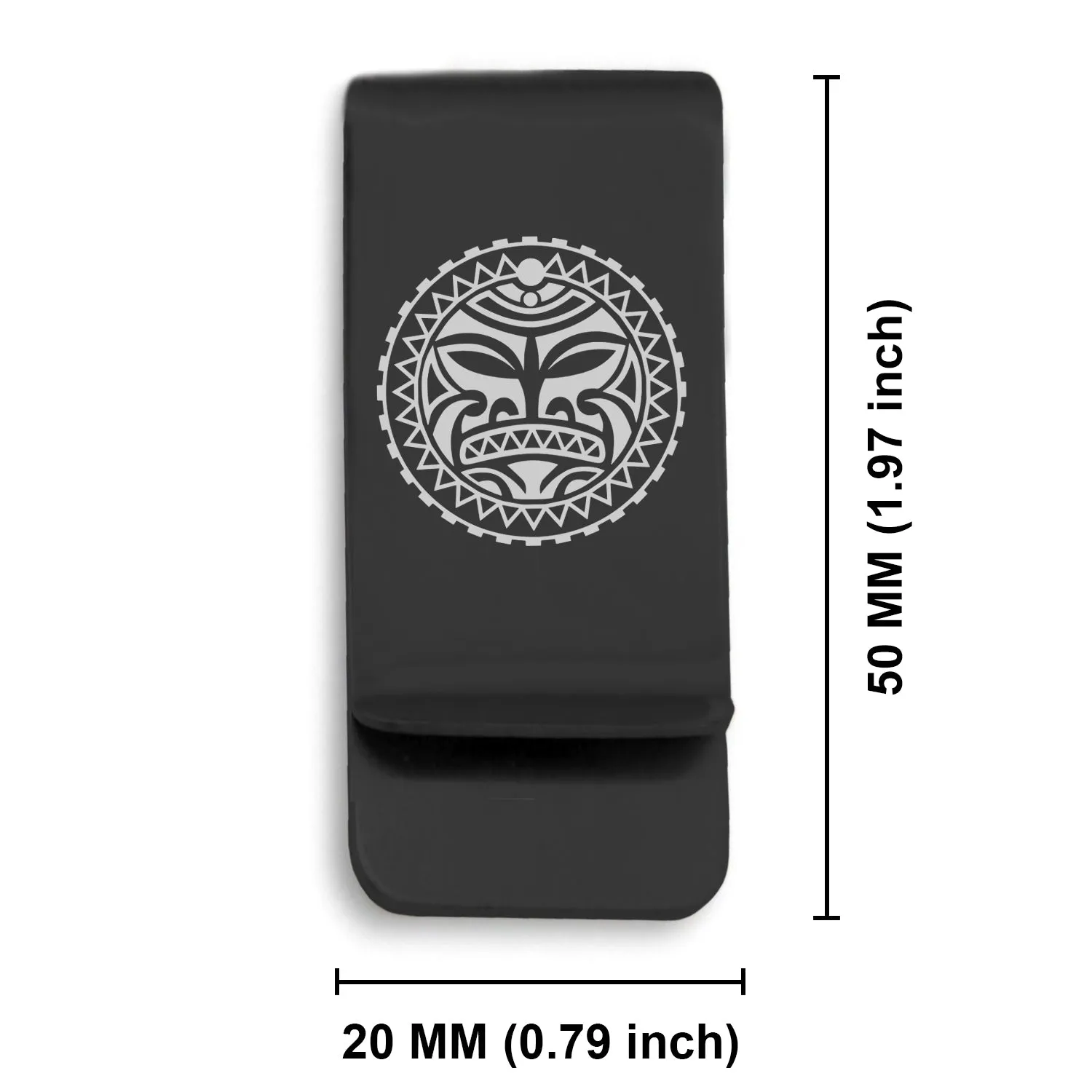 Stainless Steel Sun Maori Symbol Classic Slim Money Clip