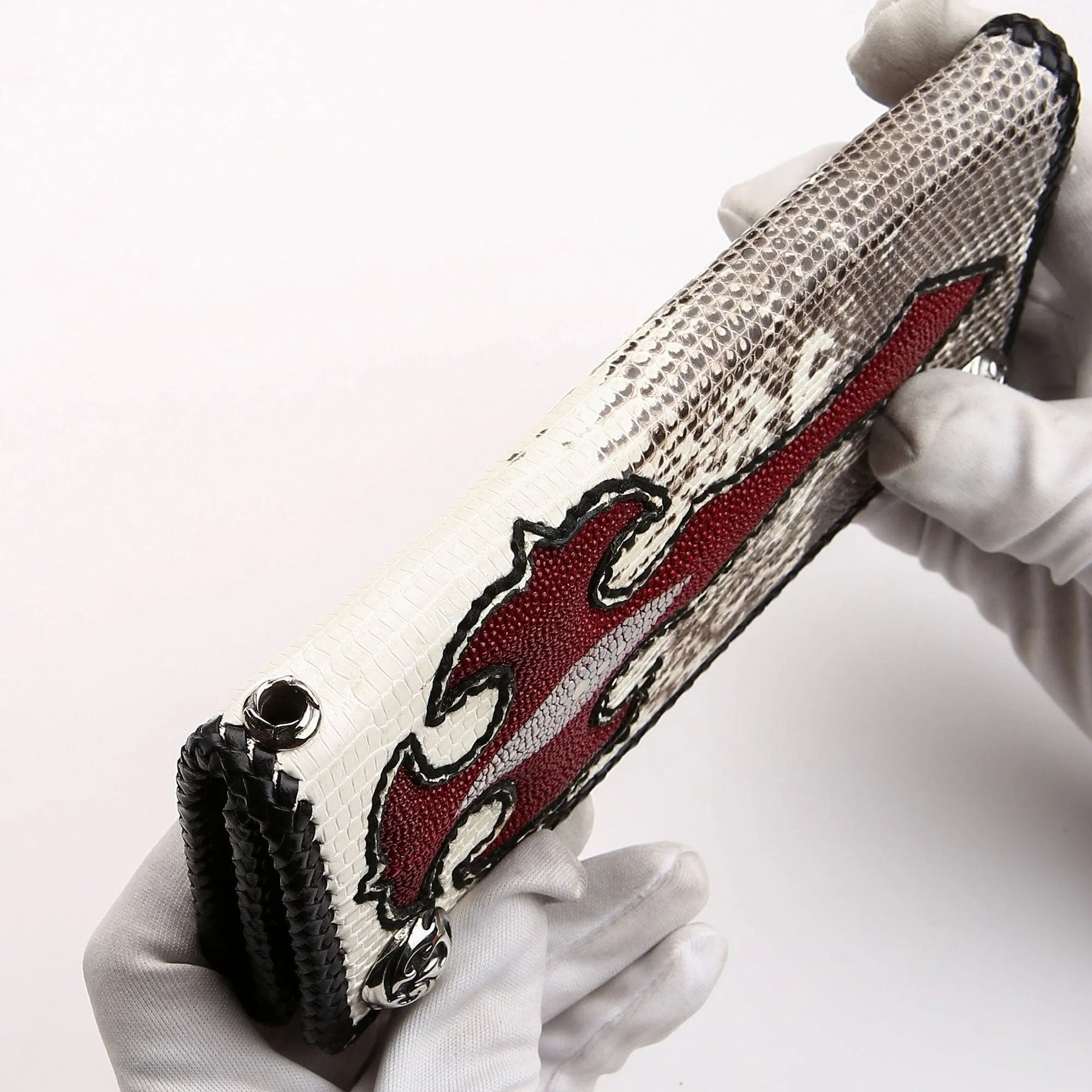 Stingray Cross Lizard Leather Long Biker Wallet
