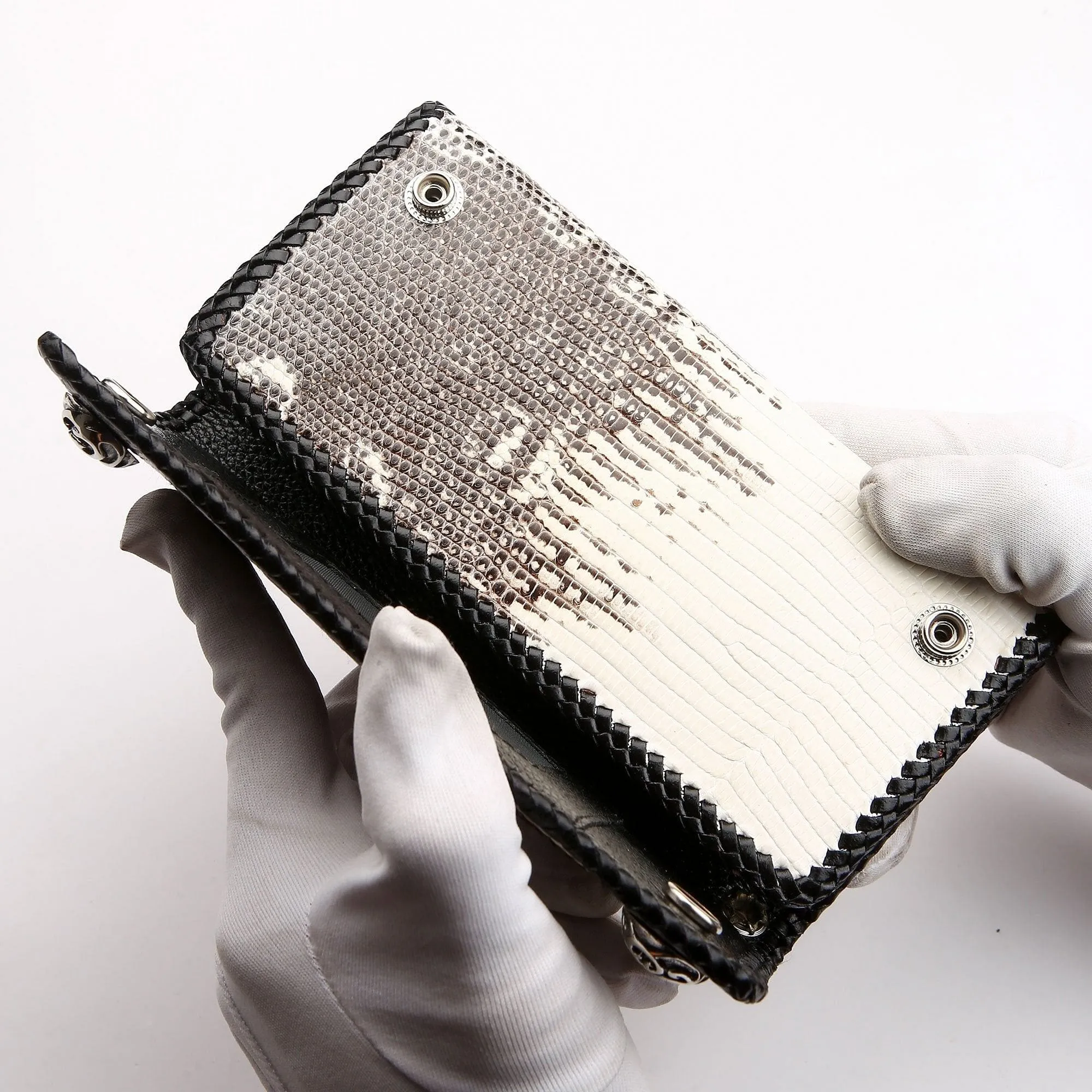 Stingray Cross Lizard Leather Long Biker Wallet