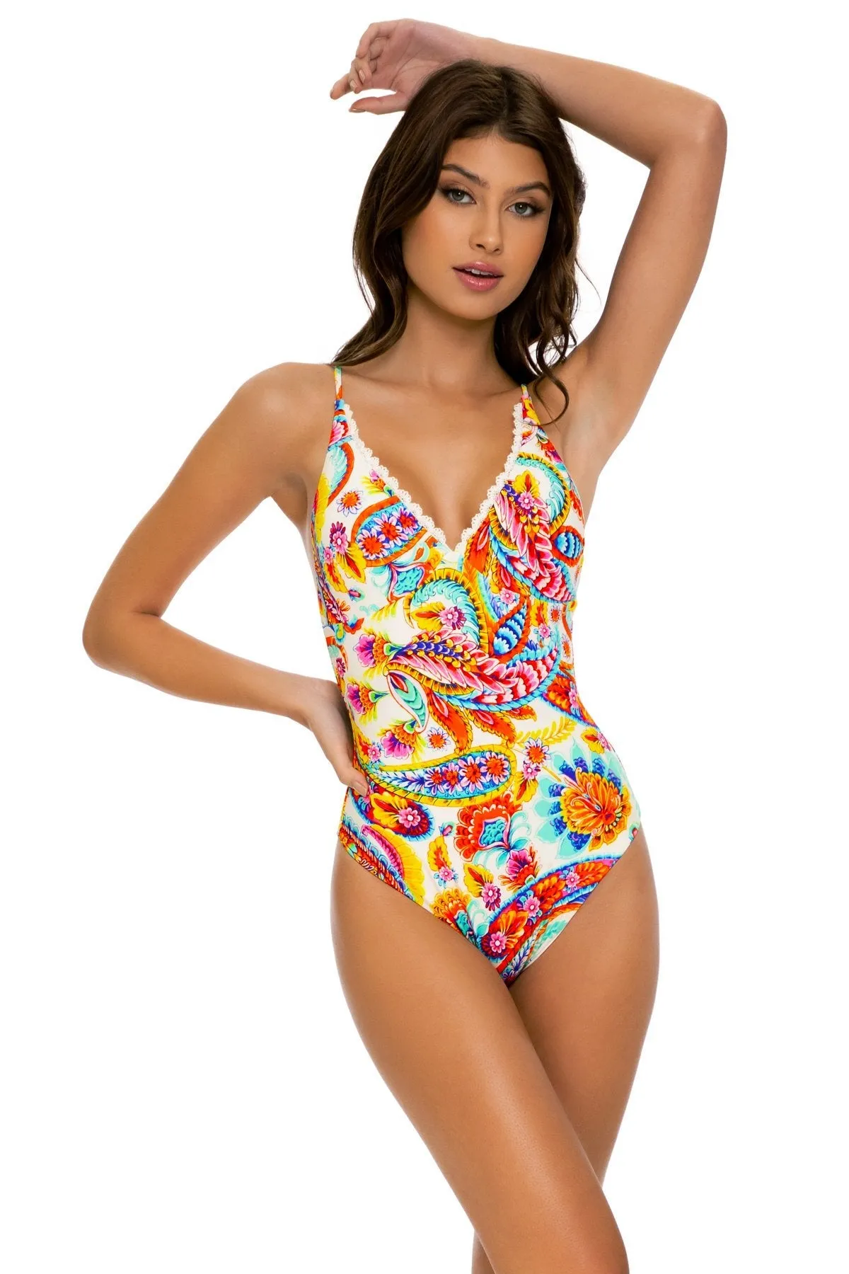 SUMMER LOVE - Laced Up Back High Leg One Piece