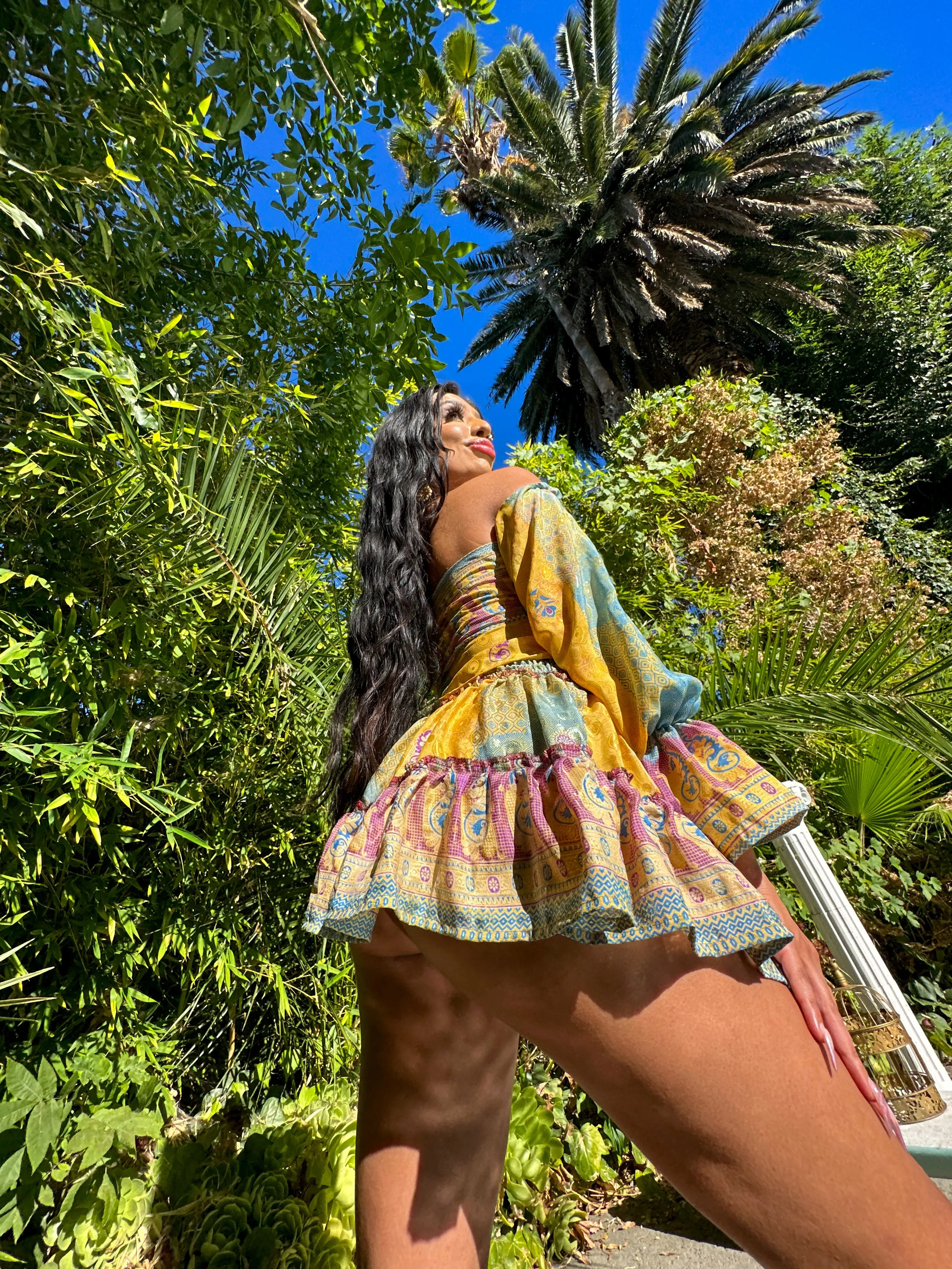 Sun Blossom Micro Mini Skirt Set