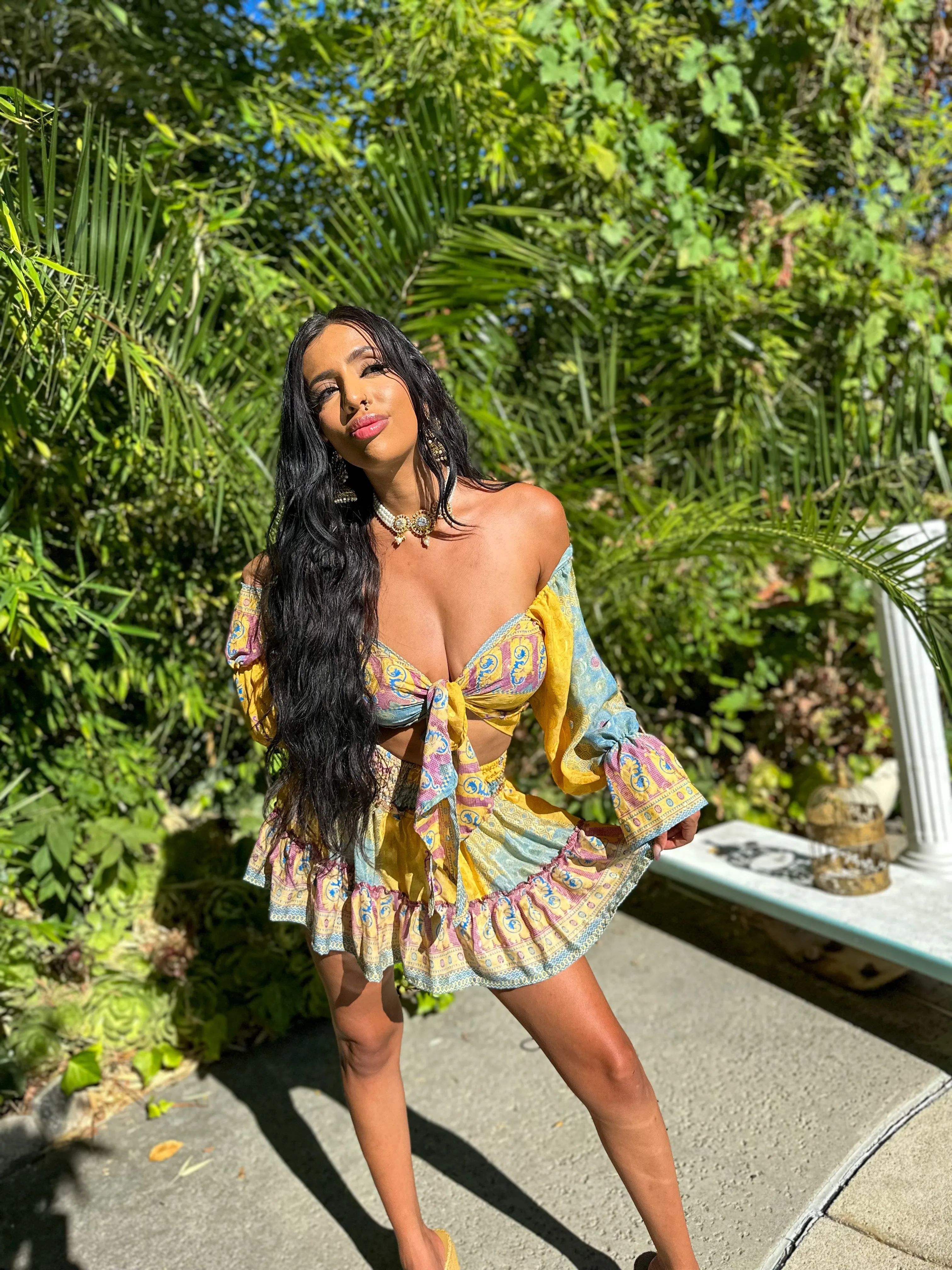 Sun Blossom Micro Mini Skirt Set