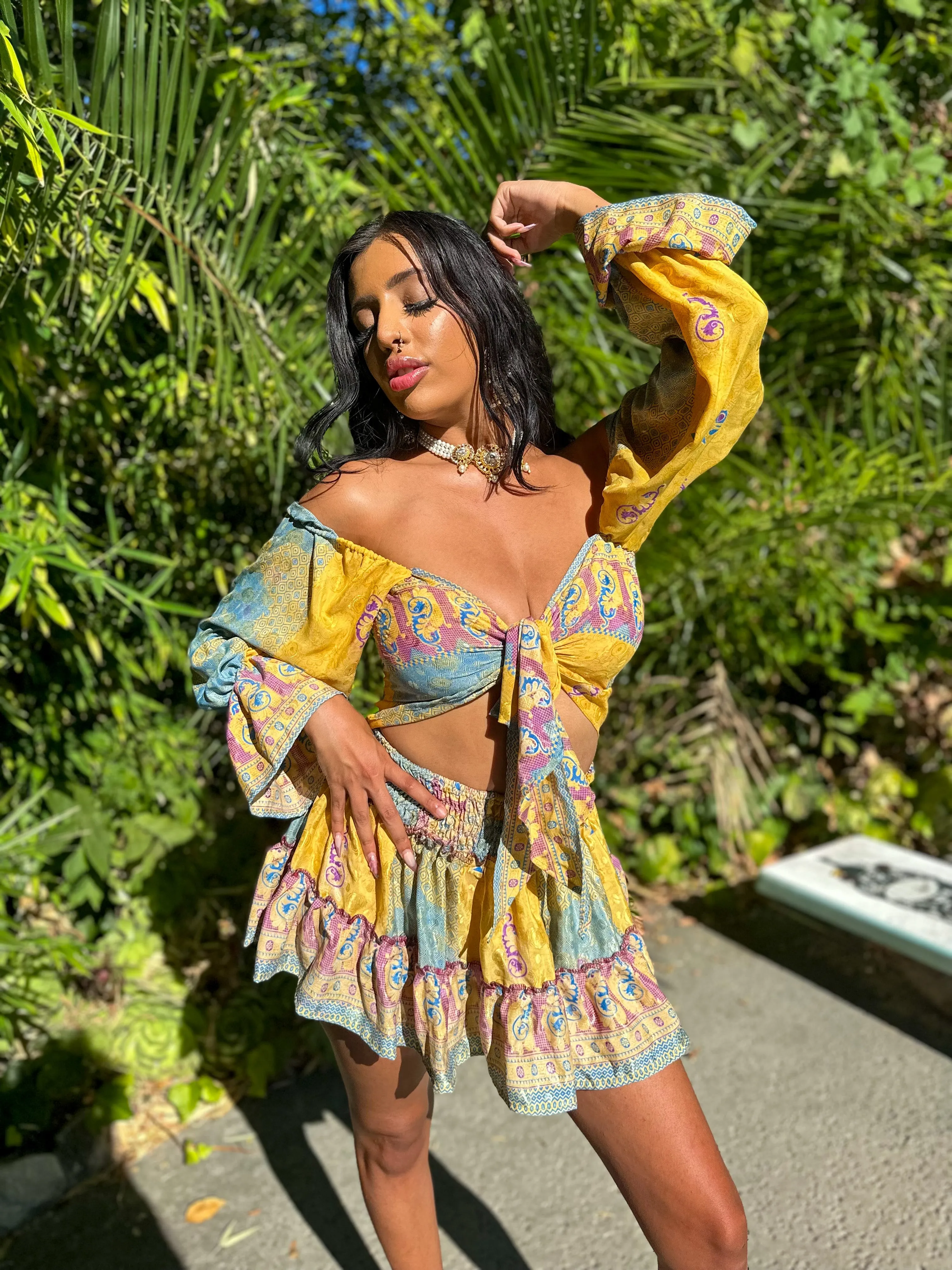 Sun Blossom Micro Mini Skirt Set