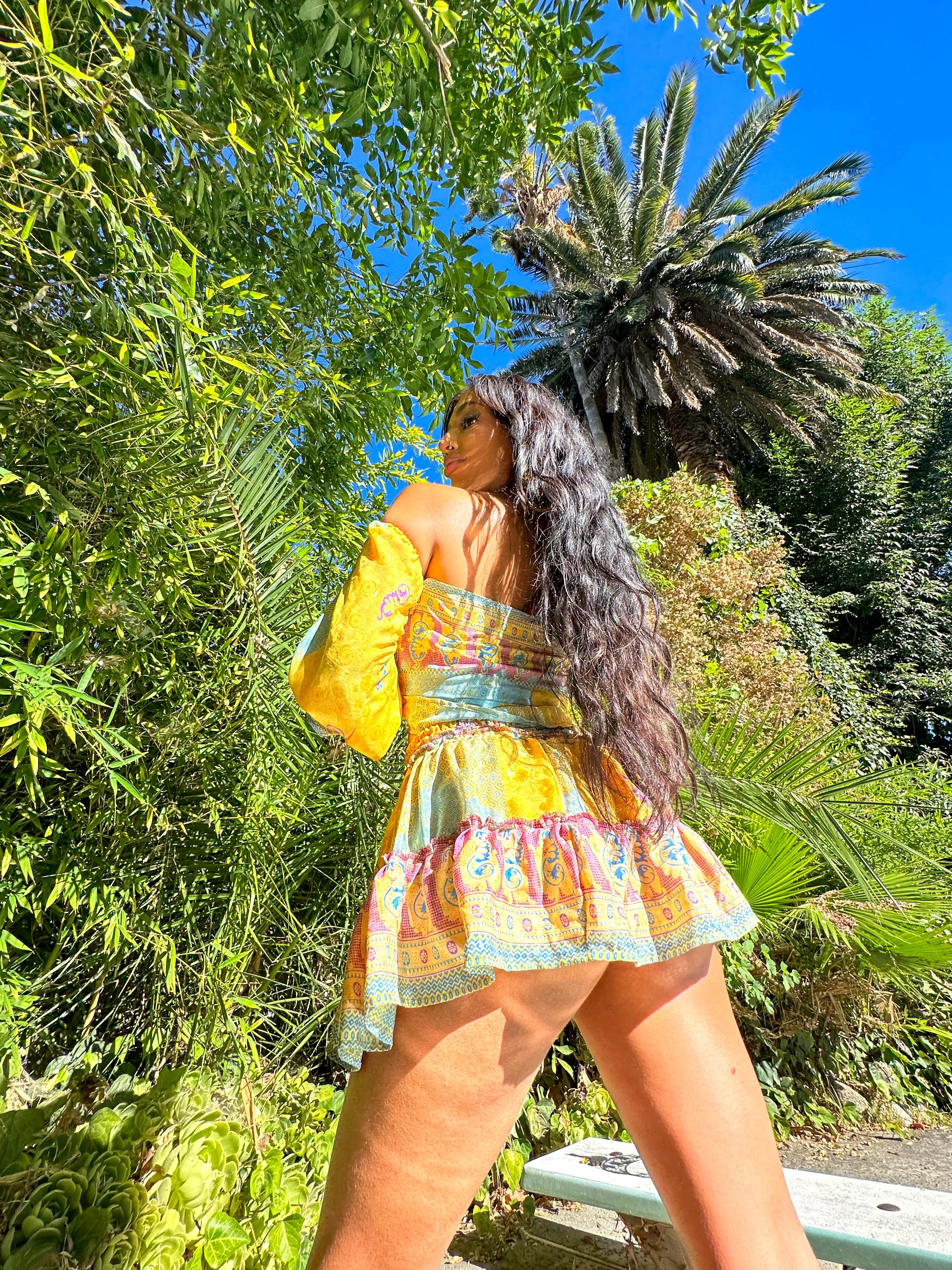 Sun Blossom Micro Mini Skirt Set