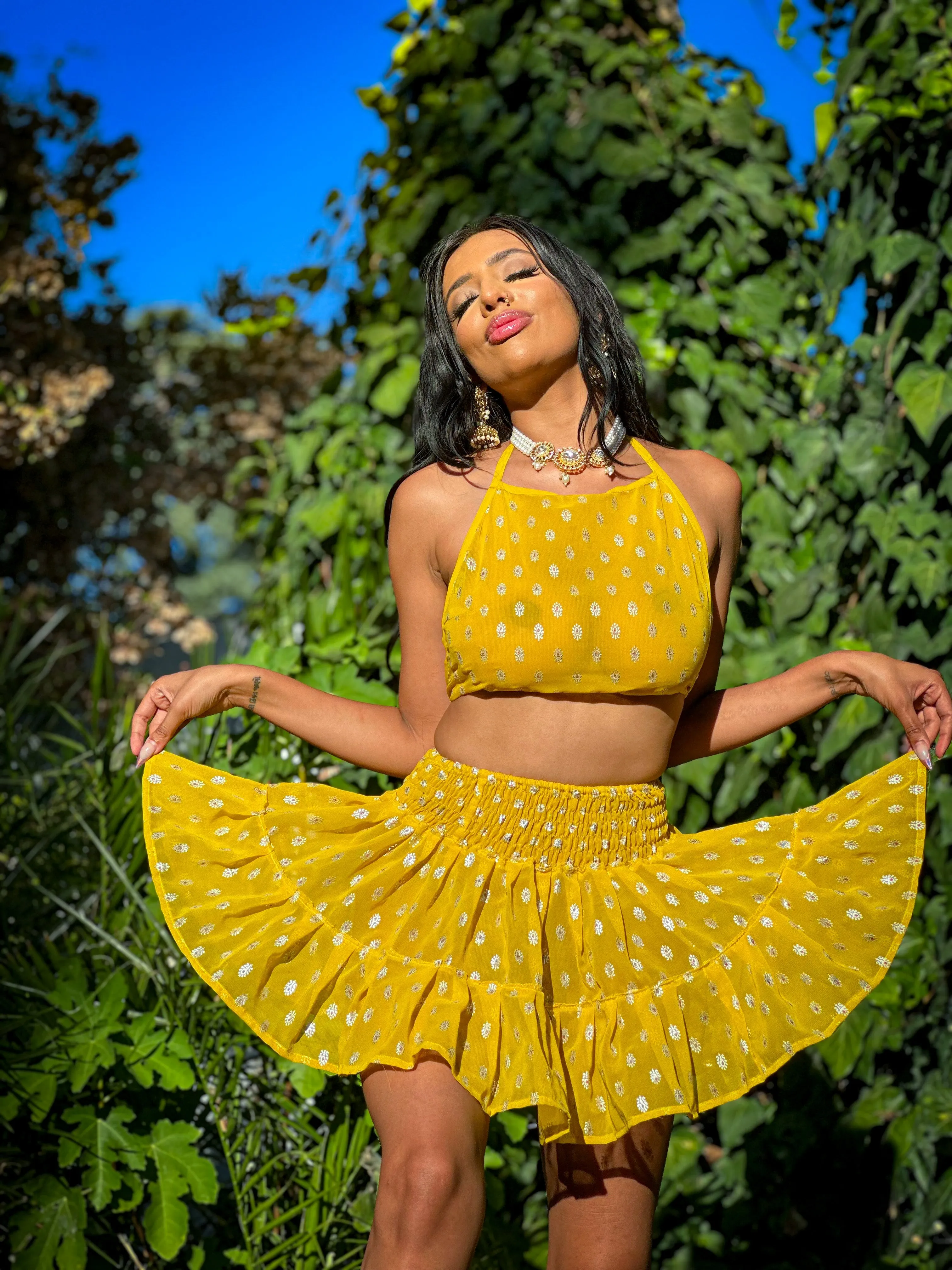 Sun Princess Micro Mini Skirt Set