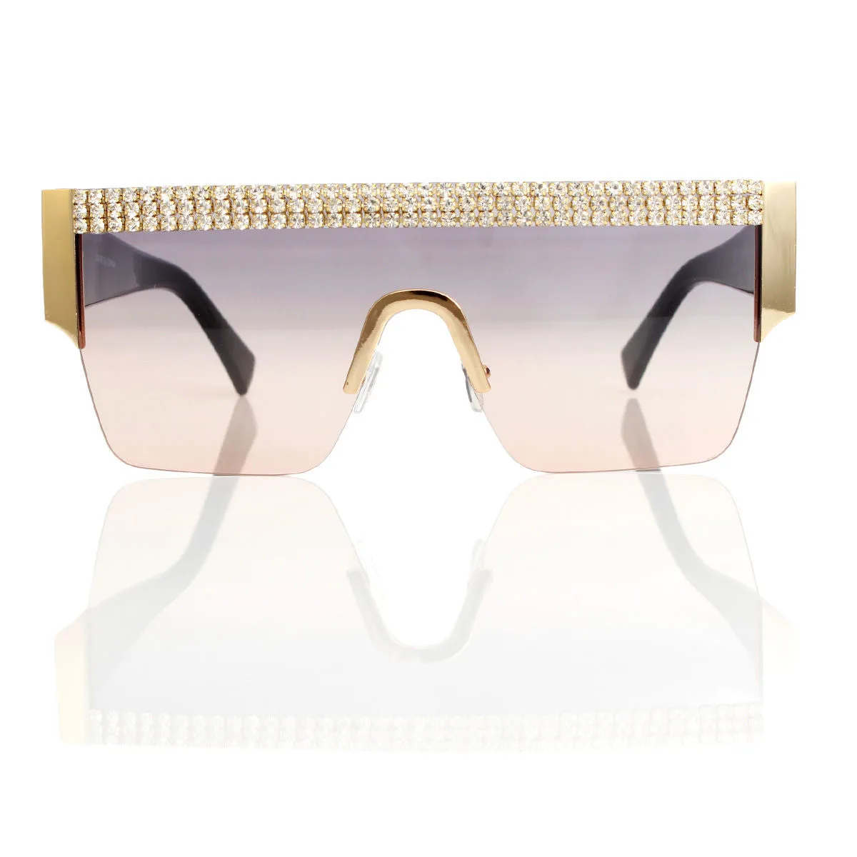 Sunglasses Shield Pave Purple Eyewear