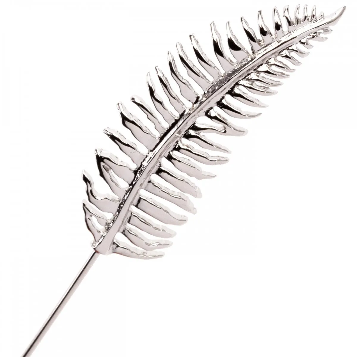 Tateossian Fern in Rhodium Plated Silver Lapel Pin