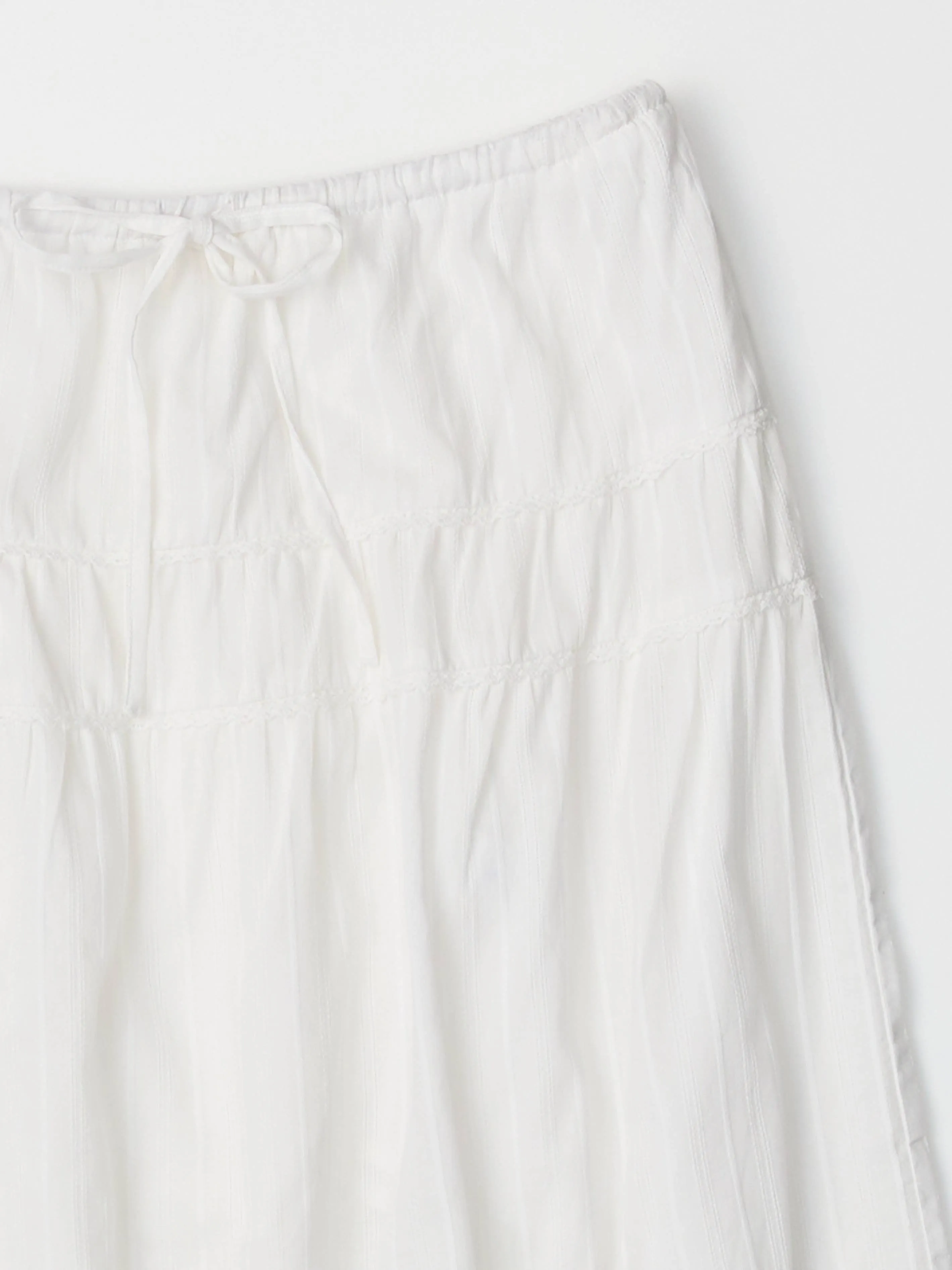 The Keaton Skirt | Lace Trimmed Midi Skirt