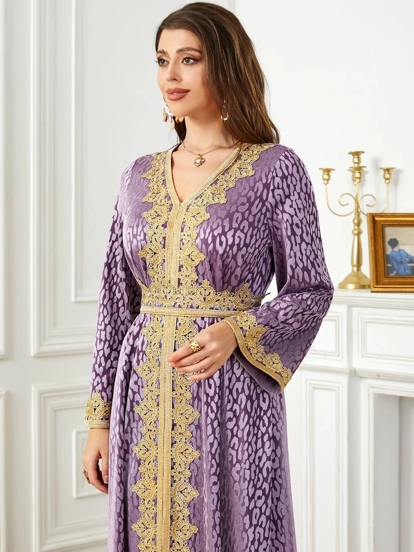 Thick Velvet Purple Luxury Maxi Kaftan