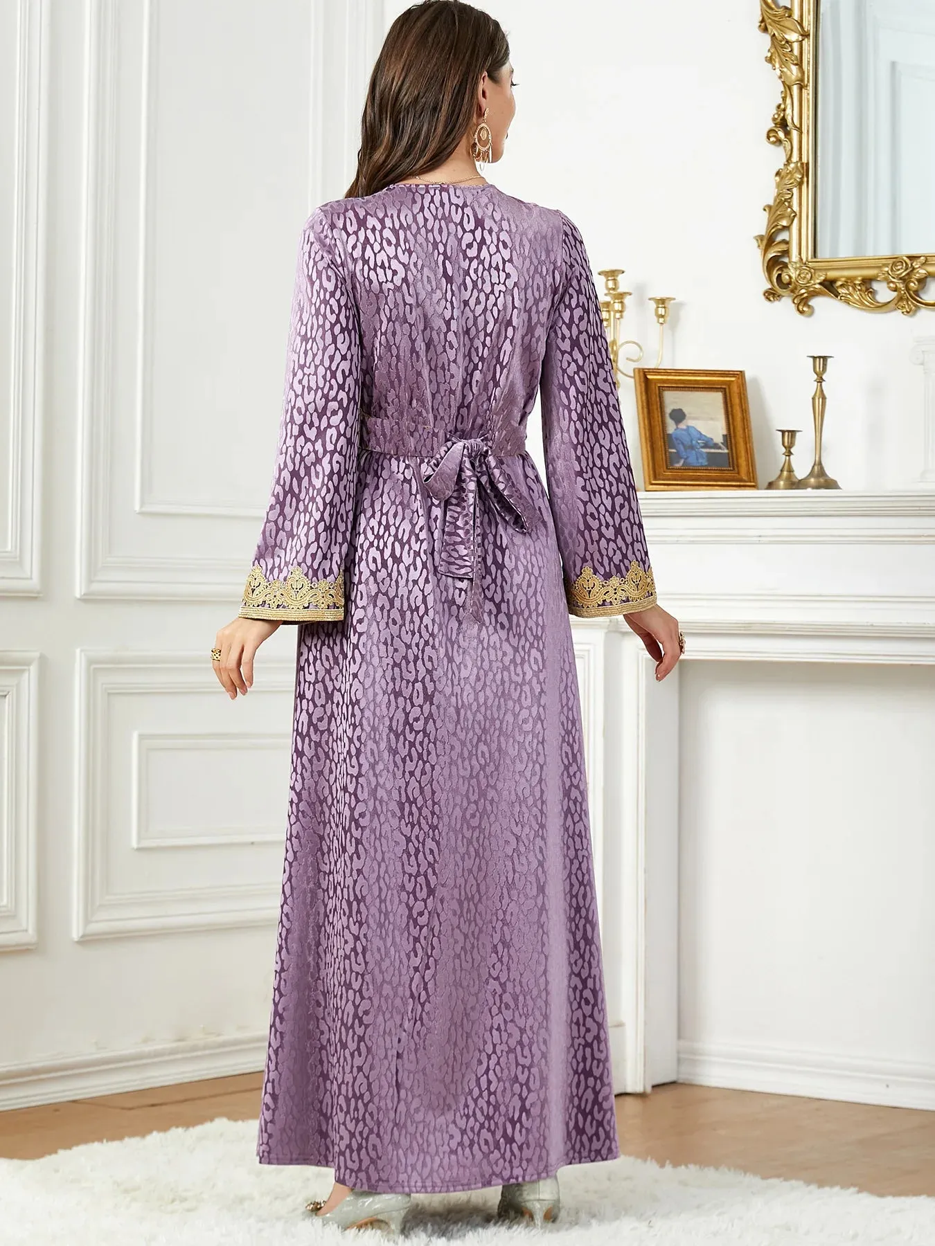 Thick Velvet Purple Luxury Maxi Kaftan