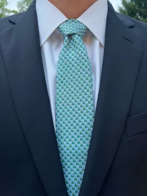 Tie - Lazy Jack Press DWave - Blue