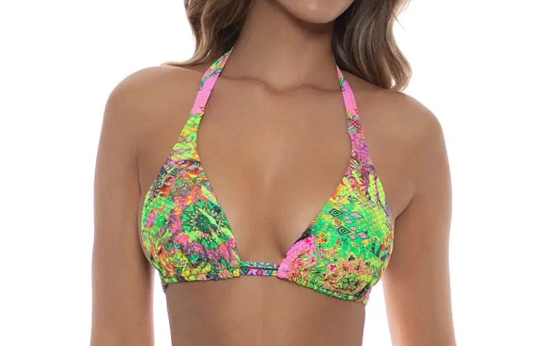 Triangle Halter-Seamless Ruched Back Bikini