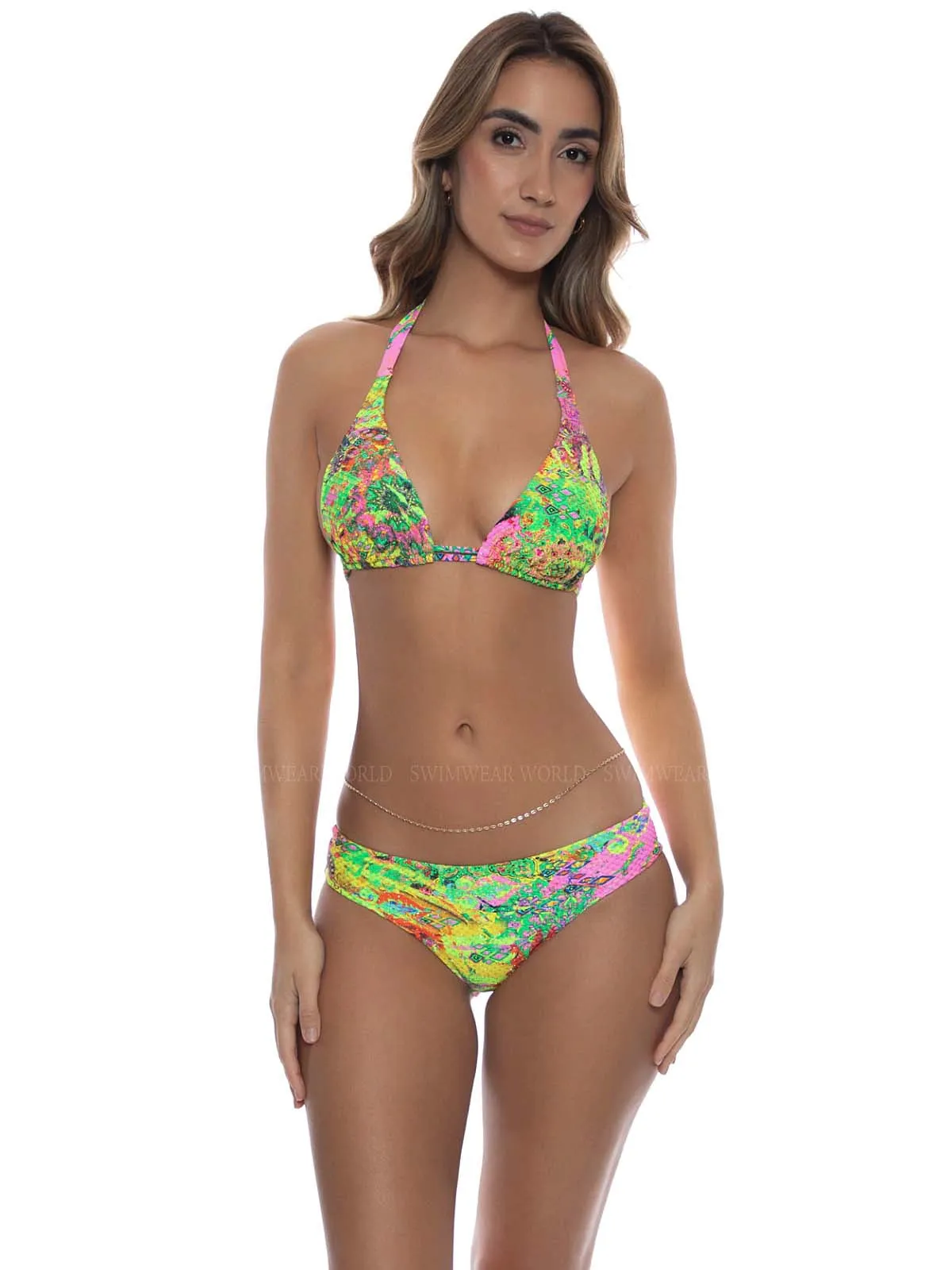 Triangle Halter-Seamless Ruched Back Bikini