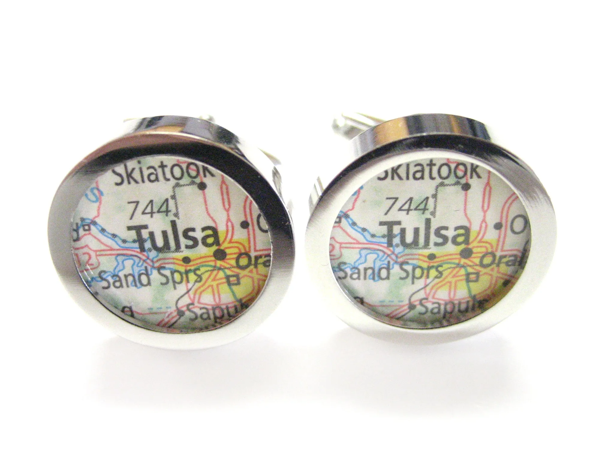 Tulsa Oklahoma Map Cufflinks