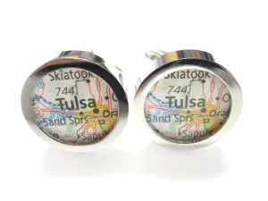 Tulsa Oklahoma Map Cufflinks