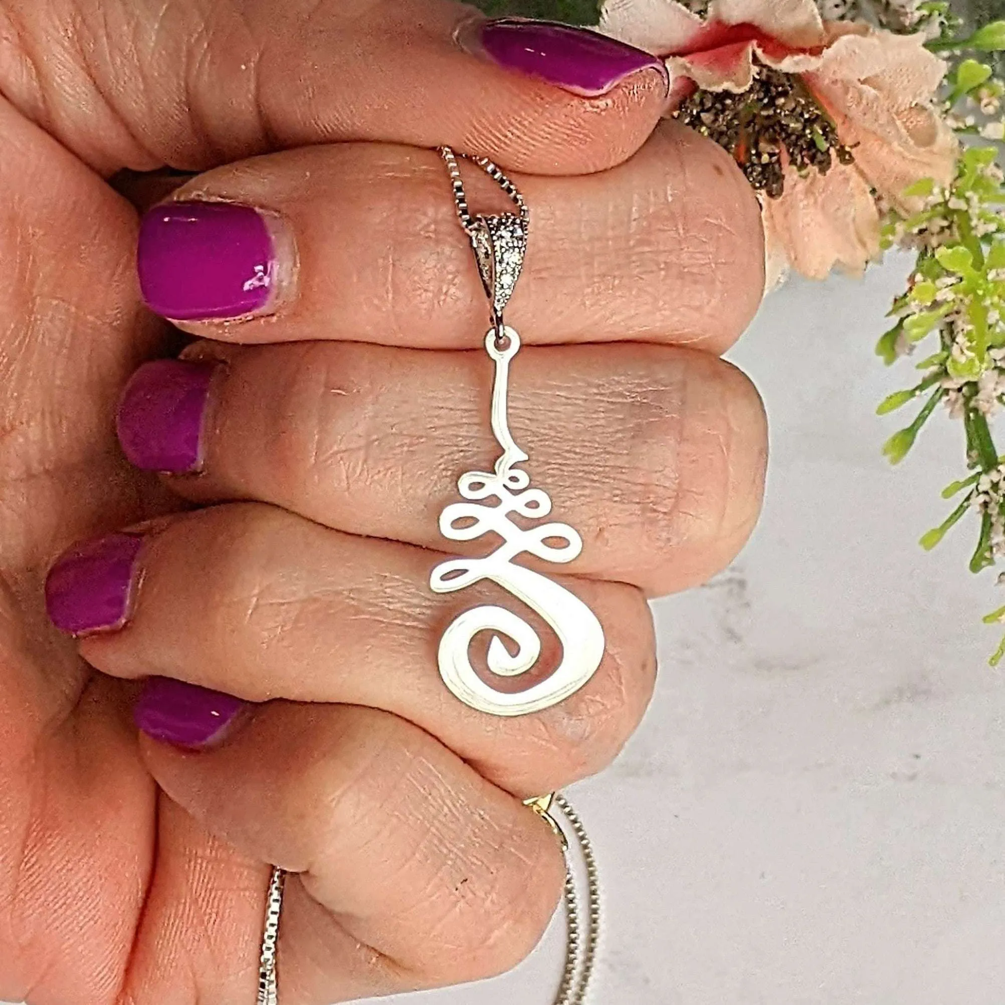 Unalome Earring/Necklace Set - Adjustable