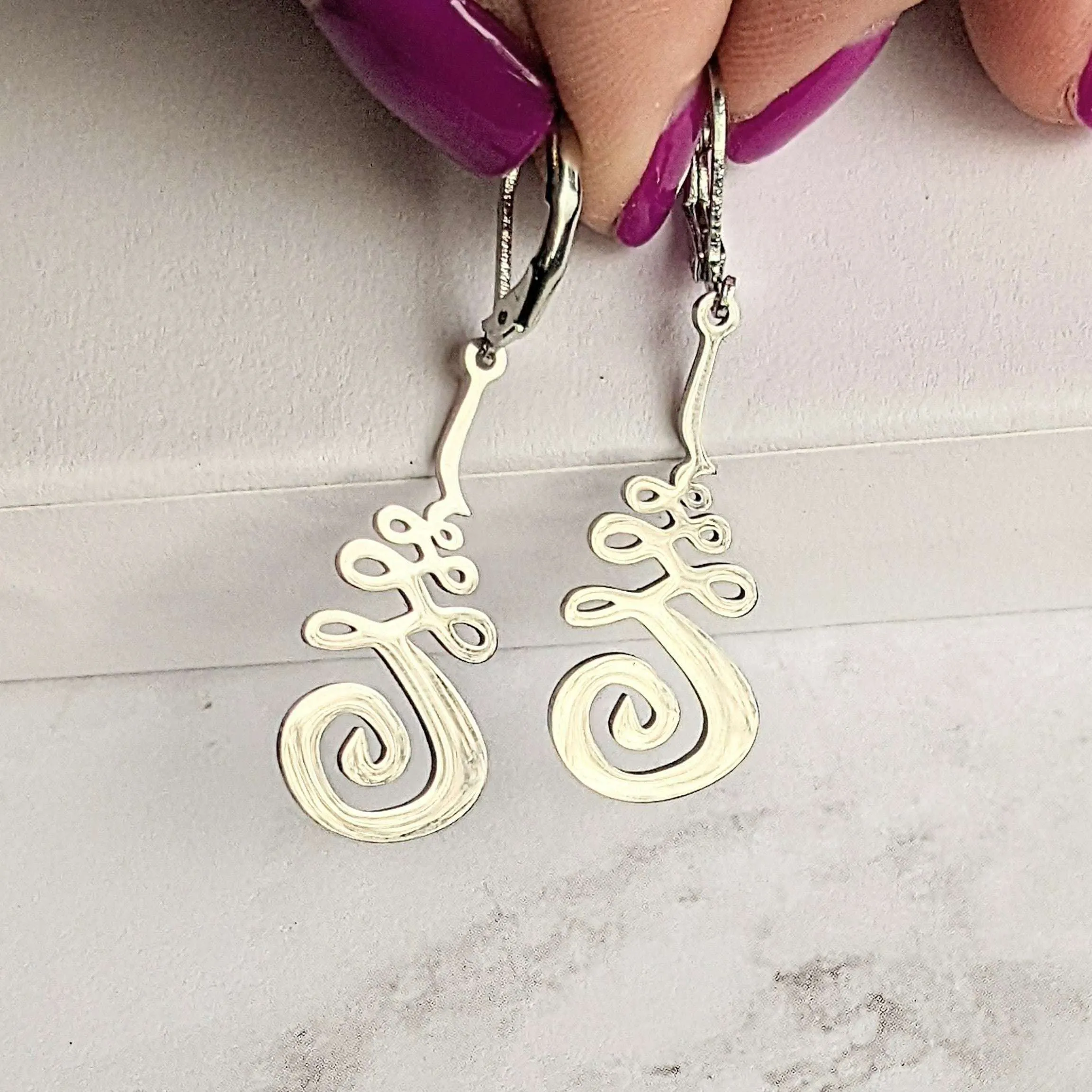Unalome Earring/Necklace Set - Adjustable