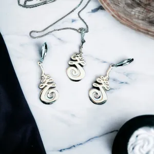Unalome Earring/Necklace Set - Adjustable
