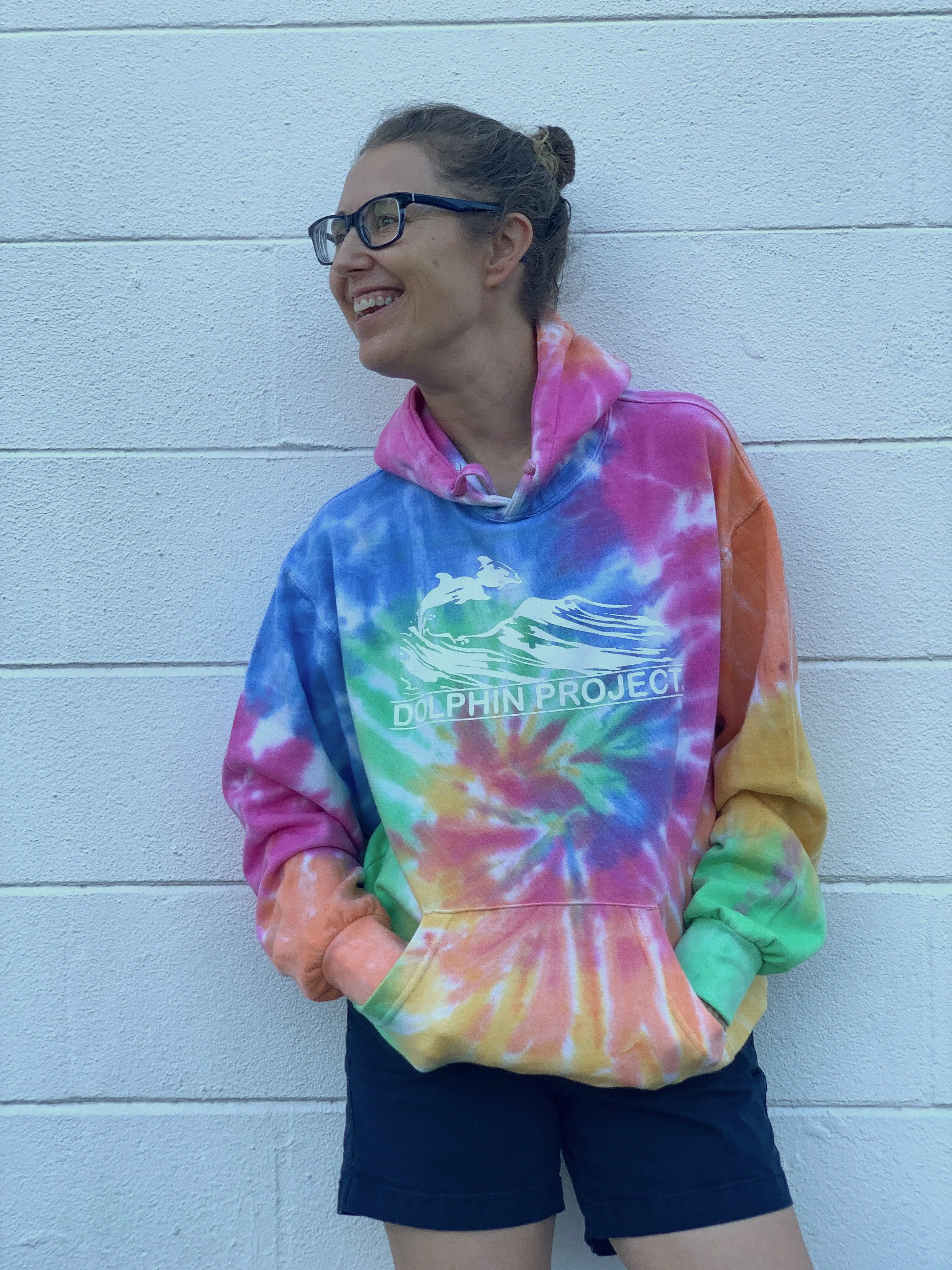 Unisex Dolphin Project Original Logo Tie Dye Pullover Hoodie