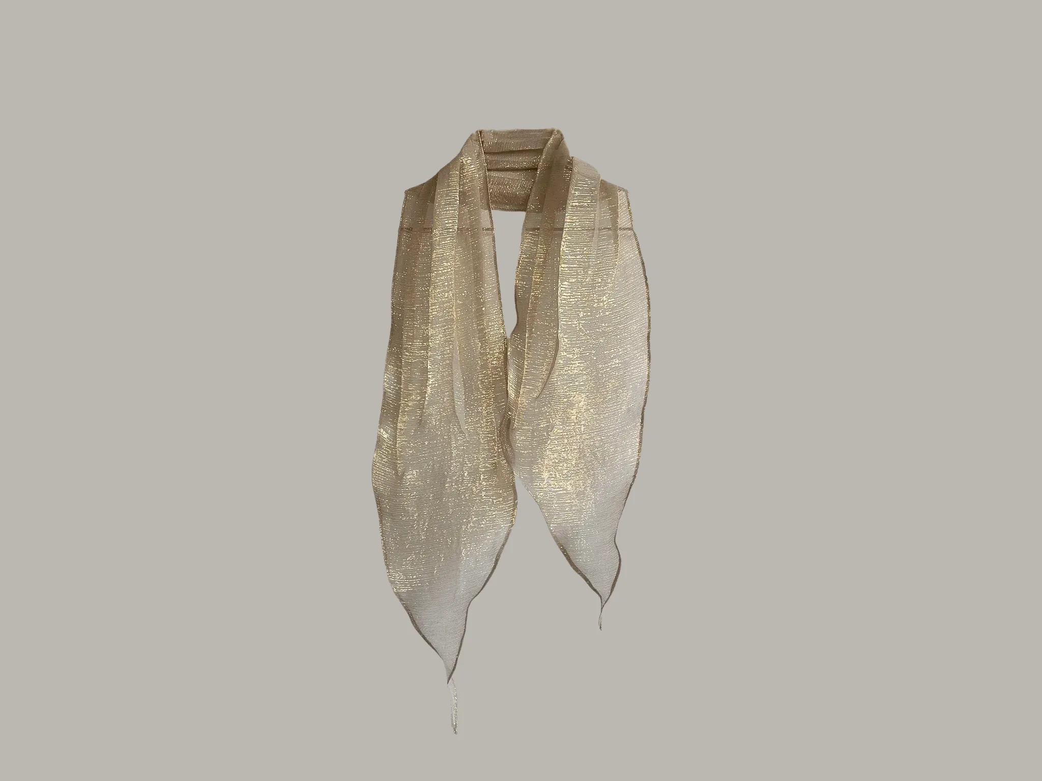Unisex Infinite Bandeau Ascot Sash in Taupe/Gold Champagne