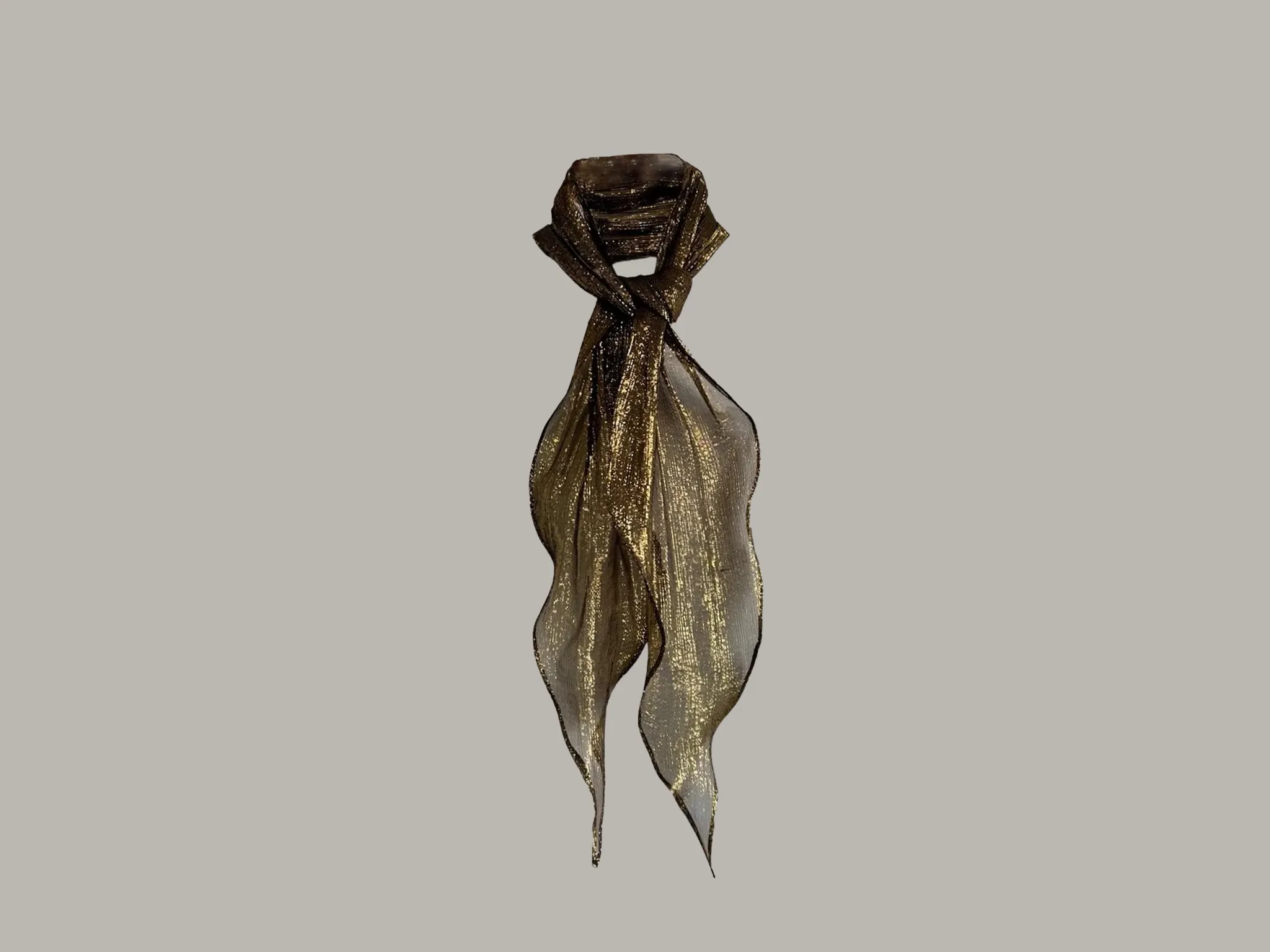 Unisex Infinite Bandeau Ascot Sash in Taupe/Gold Champagne