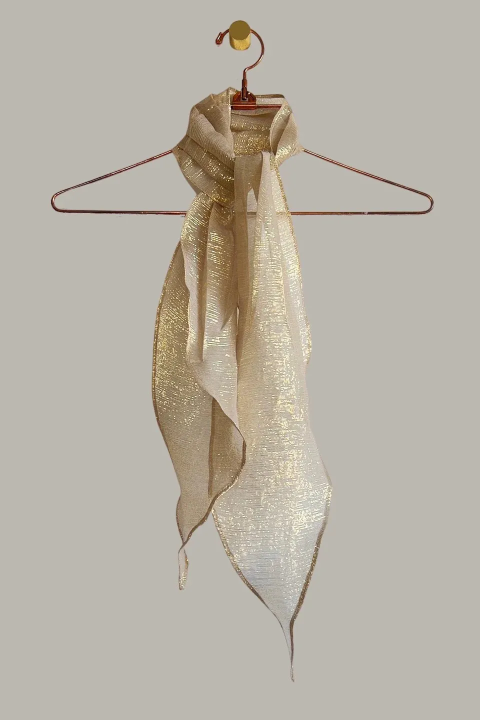 Unisex Infinite Bandeau Ascot Sash in Taupe/Gold Champagne