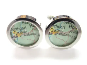 University of Alabama Map Cufflinks