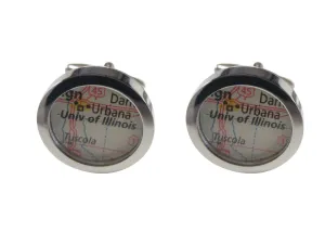 University of Illinois Map Cufflinks