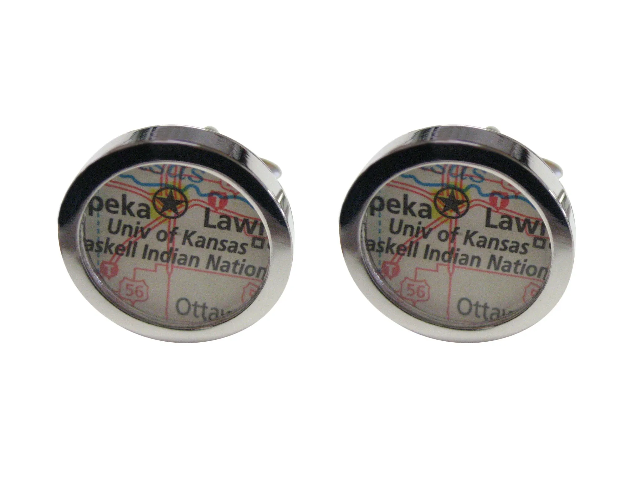 University of Kansas Map Cufflinks