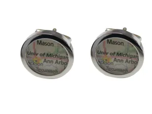 University of Michigan Map Cufflinks