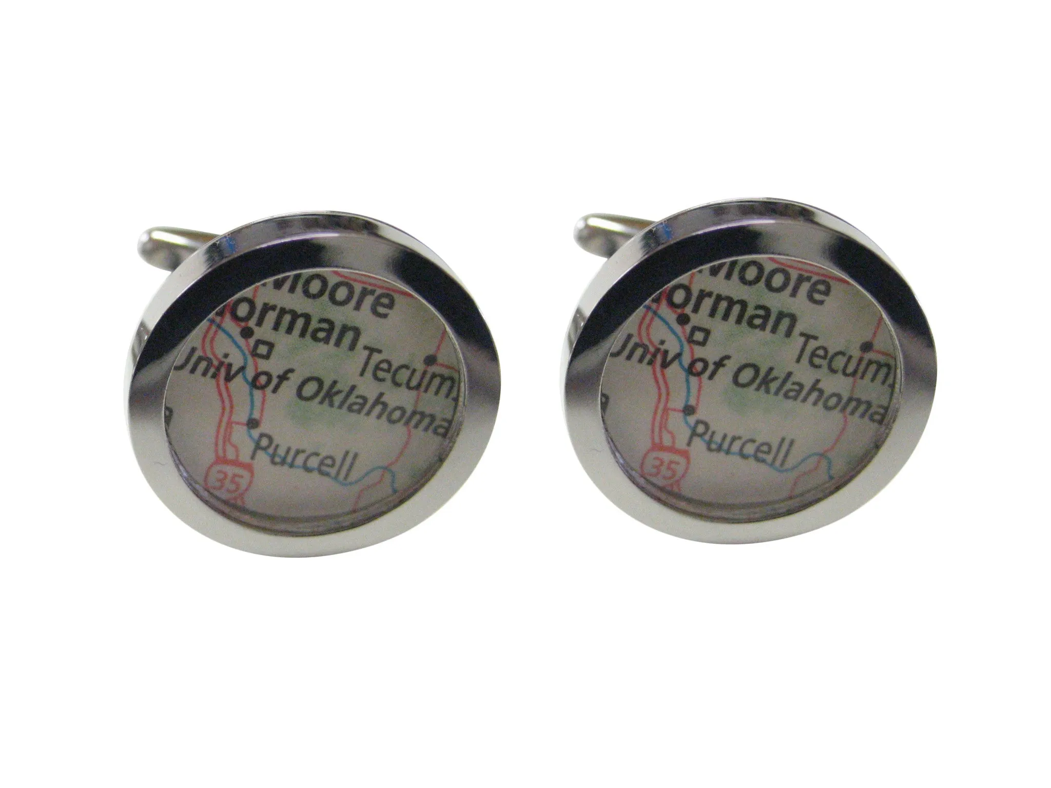 University of Oklahoma Map Cufflinks