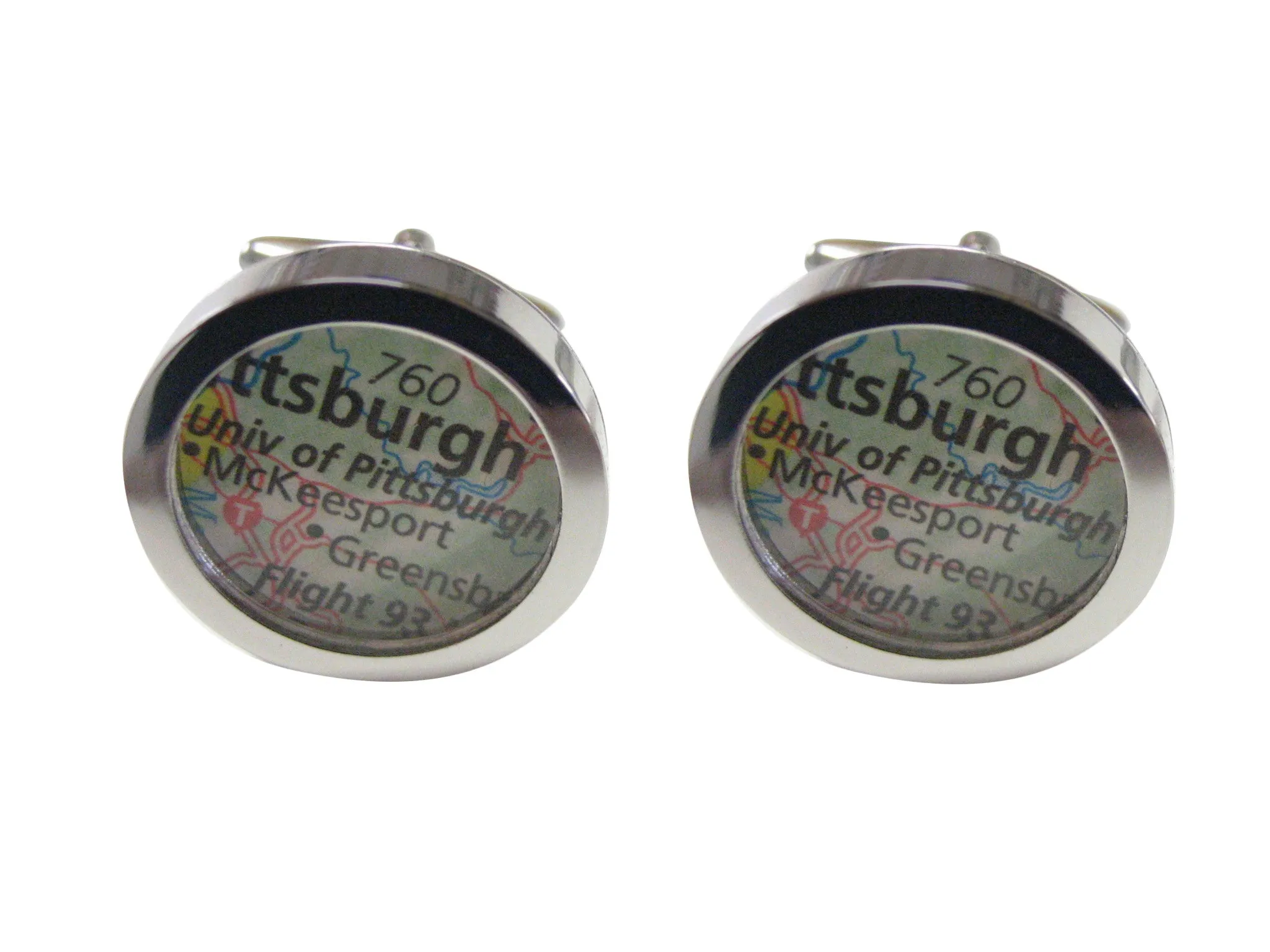 University of Pittsburgh Map Cufflinks