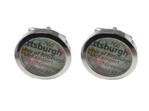 University of Pittsburgh Map Cufflinks
