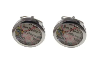 University of Wisconsin Map Cufflinks