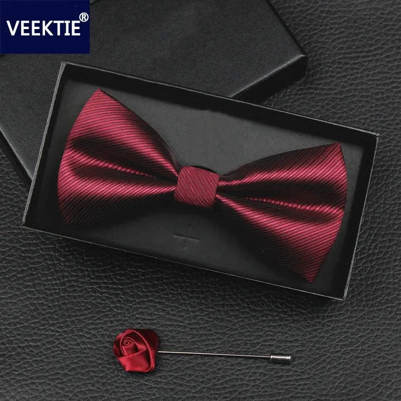 VEEKTIE 2018 New Design Bow ties for men Wedding Party Business Bowtie Butterfly Black Red Blue Cravate Formal Tuxedo Bowtie