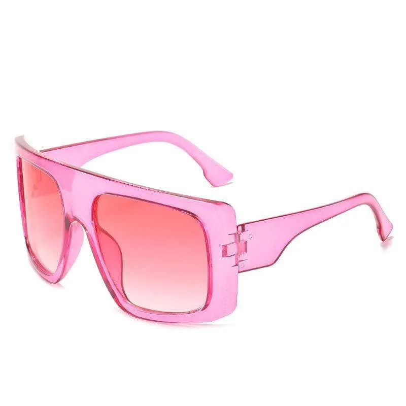 Vintage Big Frame Oversized Sunglasses Square Gradient Shades
