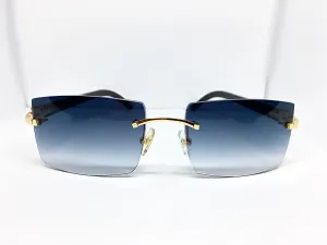 White Buffs With Custom Aqua Lenses