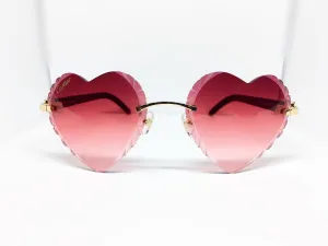 White Buffs With Custom Heart Cartier Lenses