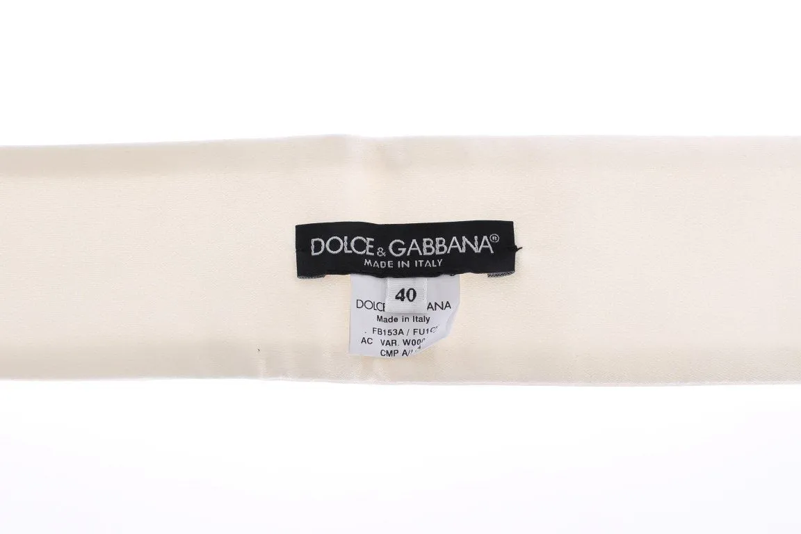 White Silk Wide Runway Catwalk Waist Belt