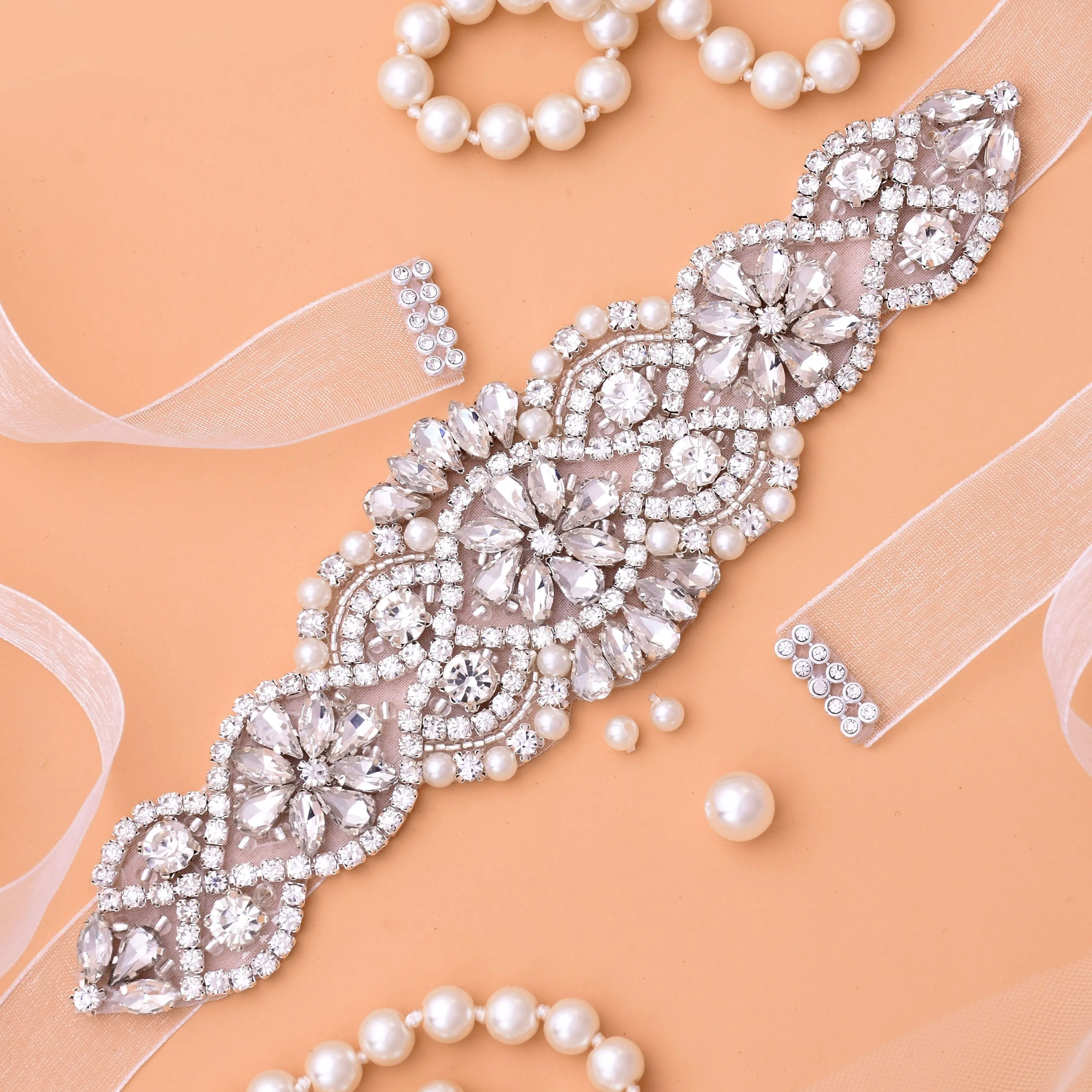 Women Rhinestones Bridal Belt Wedding Dress