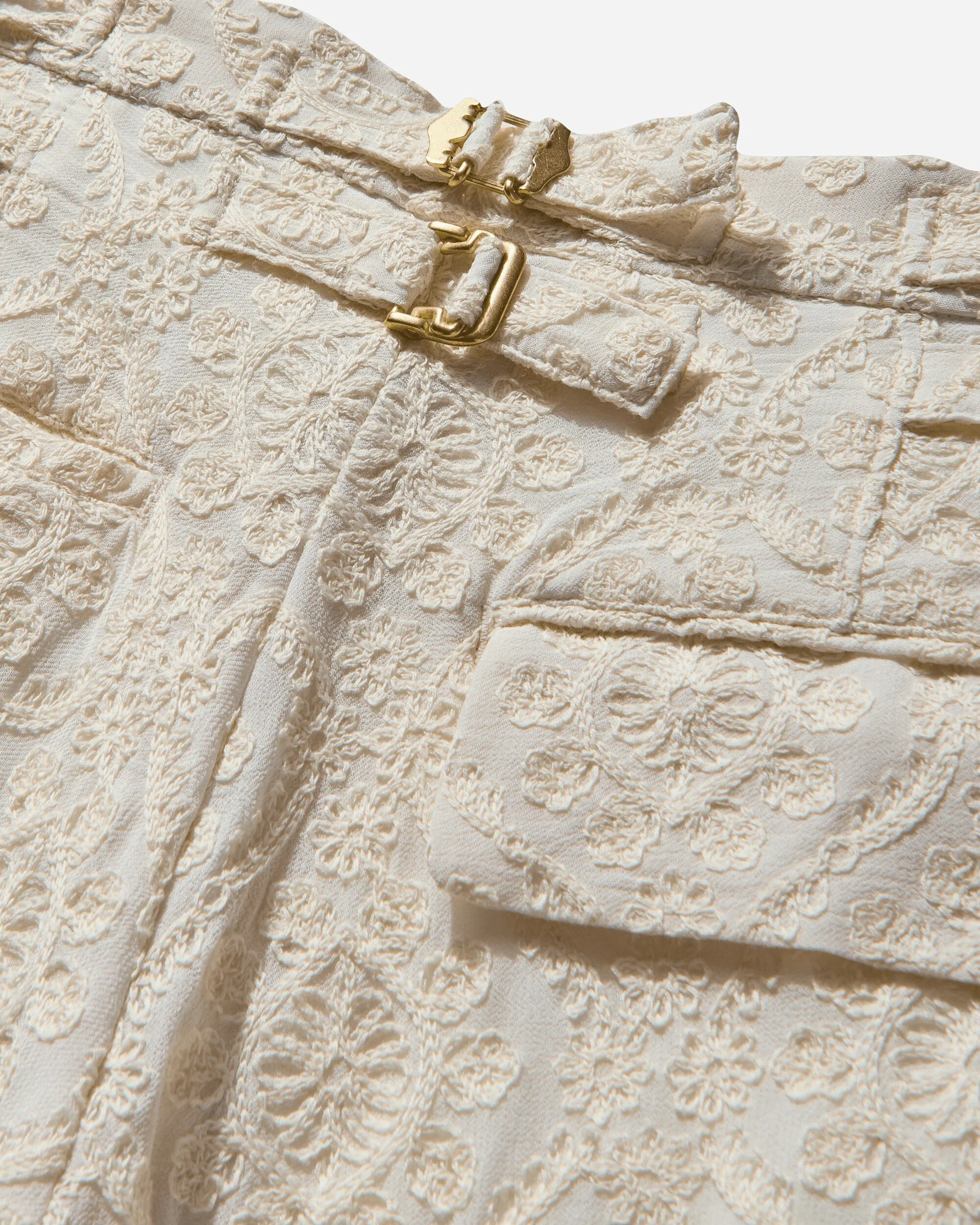 Women's Linen Belt Pants Ivory