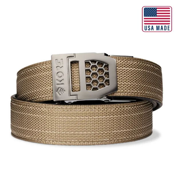 X SERIES BUCKLE  | USA MADE TAN 499 TACTICAL NYLON GUN BELT 1.5"