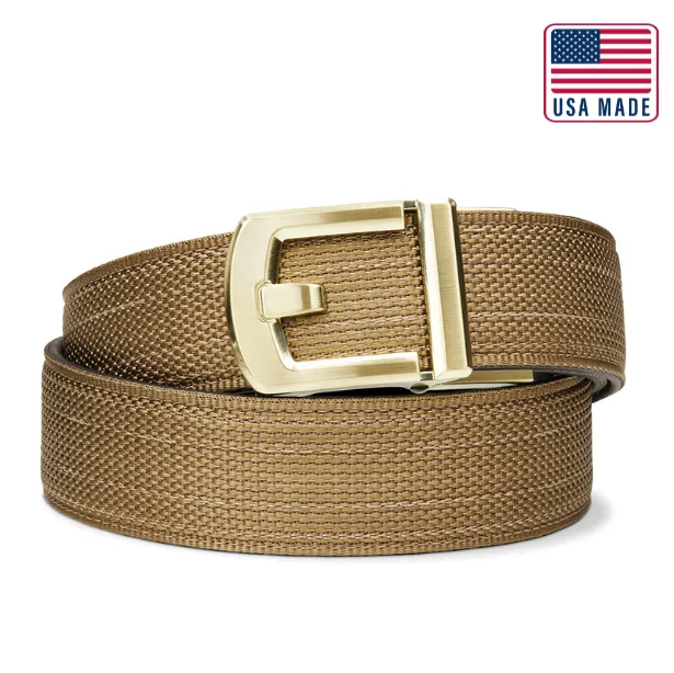 X SERIES BUCKLE  | USA MADE TAN 499 TACTICAL NYLON GUN BELT 1.5"