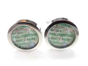 Yellowstone National Park Map Cufflinks