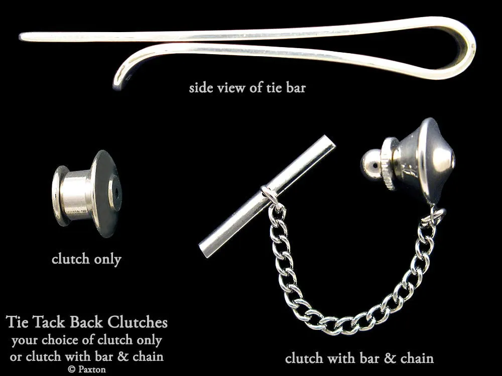 Yin Yang Tie Tack or Tin Yang Tie Bar / Tie Clip Sterling Silver